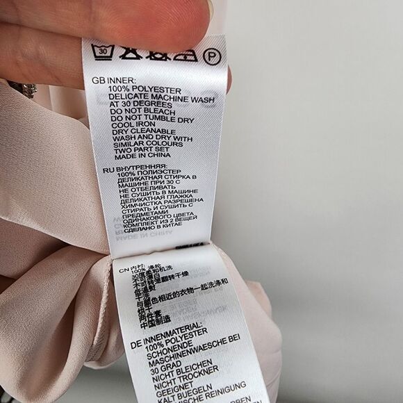 REISS WOMENS 14 CARI SHEER SPAGHETTI STRAP CAMI NUDE V NECK LIGHTWEIGHT NWOT - Picture 4 of 5